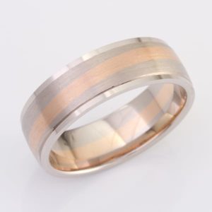 White Gold, Titanium & Rose Gold wedding ring