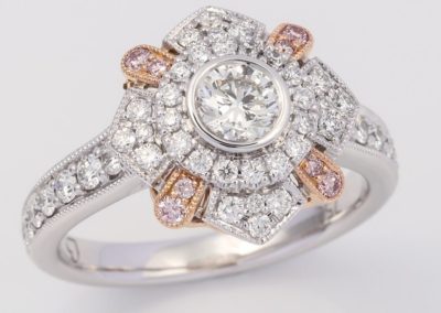 design your own engagement ring, customised engagement ring, diamond ring, pink diamond engagement ring