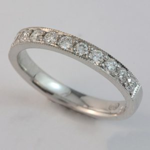 White gold diamond ring, White Gold Pavé set Diamond wedding ring