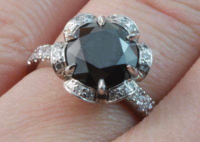 Black diamond engagement ring,