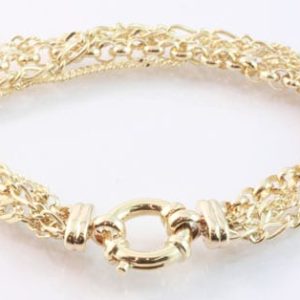 gold multi chain bracelet, four chain bracelet, yellow gold bracelet, custom made bracelet,
