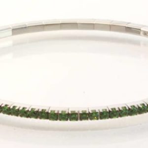 18 carat white gold Tsavorite bracelet, set with 2.65ct of round green Tsavorite garnets.