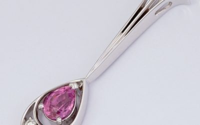 119402 : Pink Sapphire & Diamond Pendant