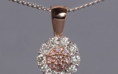 119586 : Pink & White Diamond Pendant