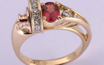 Hand made orange sapphire and diamond ring – our newest creation