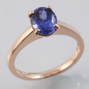 solitaire ring, Hand made tanzanite ring, oval tanzanite, rose gold and tanzanite ring, rose gold ring, Abrecht Bird, Abrecht Bird Jewellers, quality hand made jewellery, unique designs, custom made jewellery,
