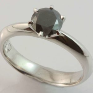 black diamond ring, black diamond solitaire, solitaire diamond ring, black diamond engagement ring, Abrecht Bird Jewellers
