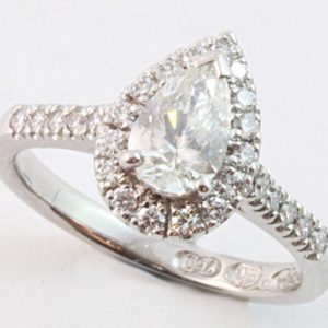 pear shaped diamond engagement ring, pear shaped engagement ring, pear shaped halo, hand made engagement ring, unique engagement rings, hand made engagement rings,