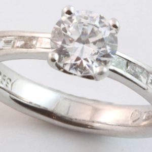 Abrecht Bird, Abrecht Bird Jewellers, baguette diamond engagement ring, brilliant cut diamond ring, multi diamond ring