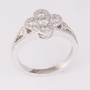 diamond floral ring, Abrecht Bird Jewellers, multi diamond ring