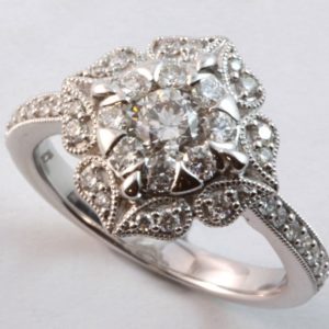 diamond cluster engagement ring, Abrecht Bird, Abrecht Bird Jewellers, multi diamond ring