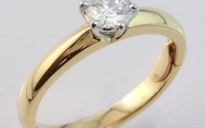 35404 : Two Tone Solitaire Diamond Engagement Ring