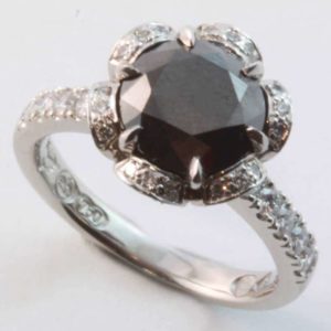 Black diamond engagement ring, Abrecht Bird, Abrecht Bird Jewellers