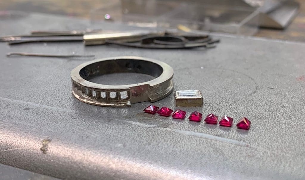 remodelling your jewellery, ruby ring remake, Abrecht Bird Jewellers, hand made jewellery, 