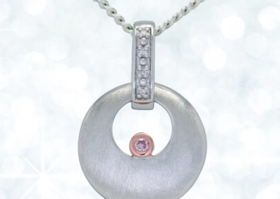 Abrecht Bird, pink diamond, white diamond, pink diamond pendant, diamond pendant, white gold pendant, pendant, necklet,
