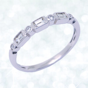 Baguette diamond ring, Abrecht Bird, diamond ring, 9 carat white gold ring, diamond anniversary ring, diamond, diamond wedding ring