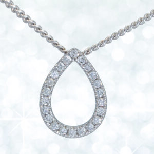 Abrecht Bird, pear shaped pendant, diamond pendant, tear drop necklet, diamond necklet, diamond, necklet, pendant,