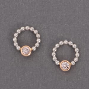 Argyle earrings, Argyle diamonds, pink diamond, pink diamond earrings, two tone earrings, pink, diamond earrings, Abrecht Bird Jewellers