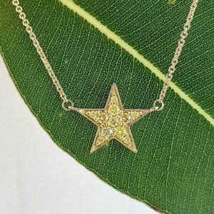 star necklace, Abrecht Bird Jewellers, yellow diamond, diamond necklace, diamond star