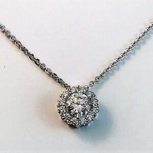 Abrecht Bird, Abrecht Bird Jewellers, diamond cluster pendant, diamond slider pendant, diamond, white gold