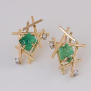 emerald crystal earrings, Abrecht Bird Jewellers, Greg John, emerald earrings, earrings, crystal earrings,